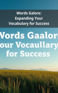Words Galore: Expanding Your Vocabulary for Success